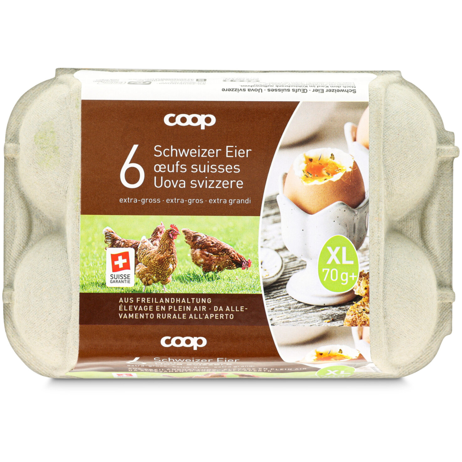 Eier Freiland Extra gross 6 Stück 70g+