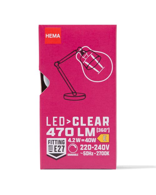 ampoule led clear E27 2,4W 470lm dim