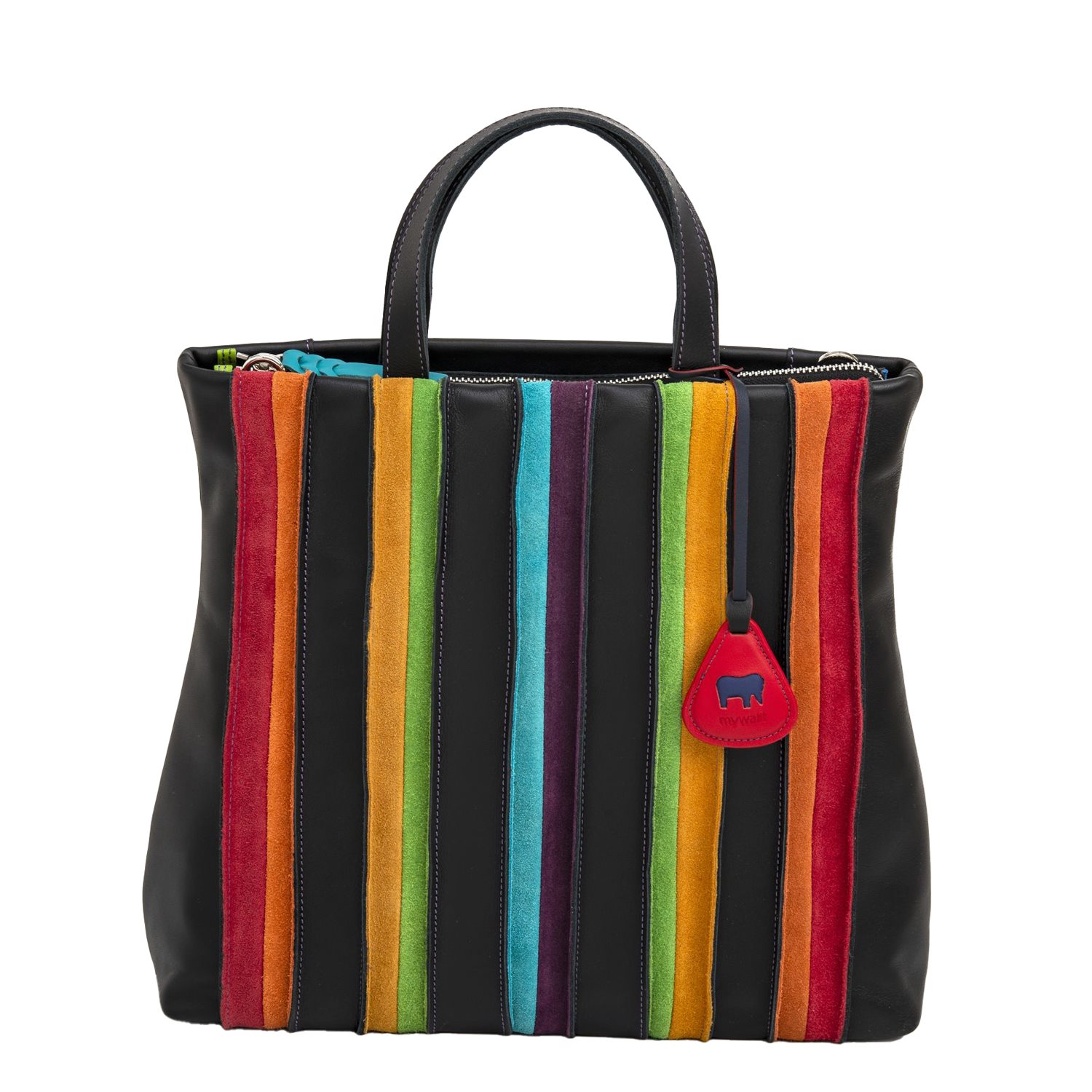 Mywalit Laguna Large Leather and Suede Shopper black