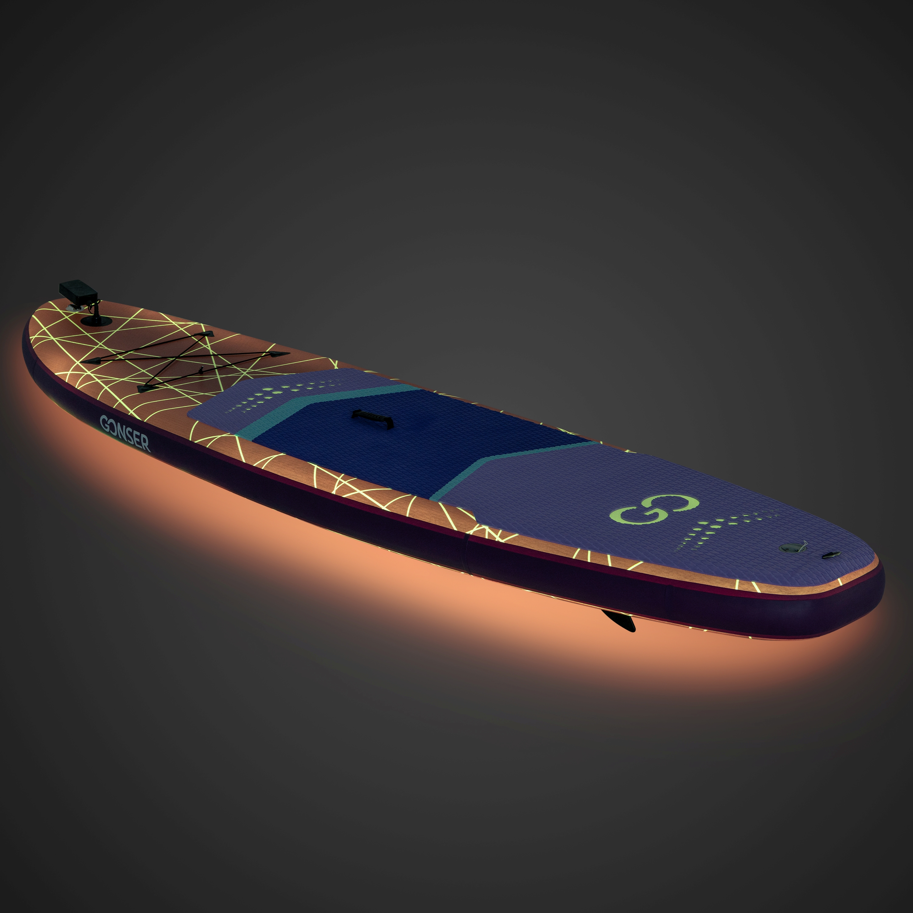 LED Stand Up Paddle LASER 320 cm violett