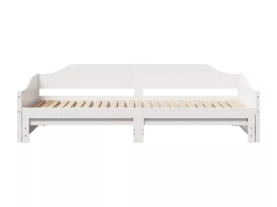 Lit de jour avec lit gigogne blanc 80x200 cm bois de pin massif