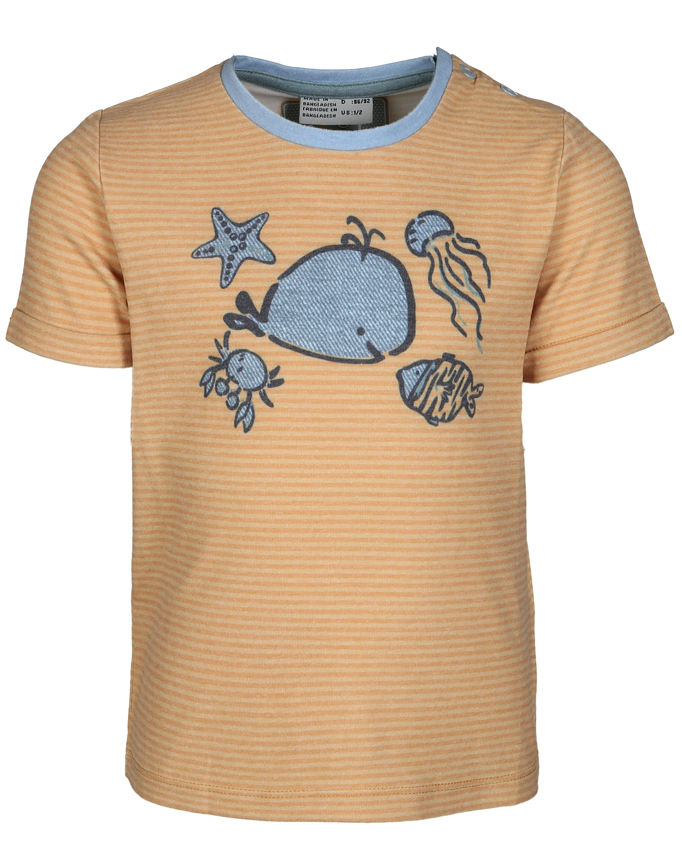 T-Shirt KLEINE MEERESFREUNDE gestreift in dark sun