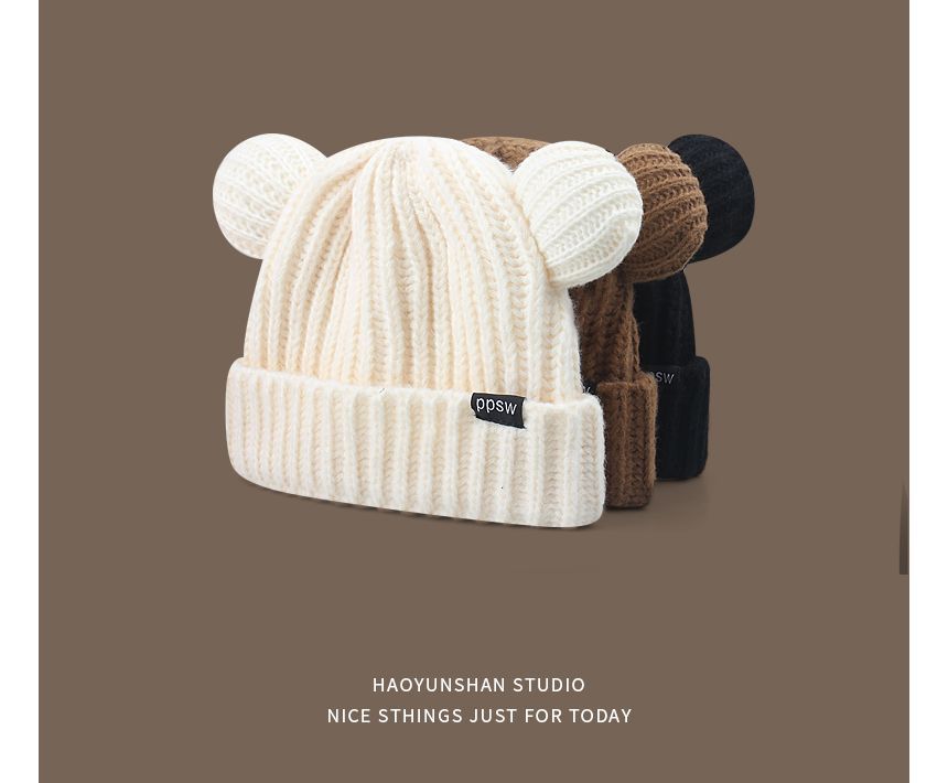 FROME - Gebreide beanie met berenoor