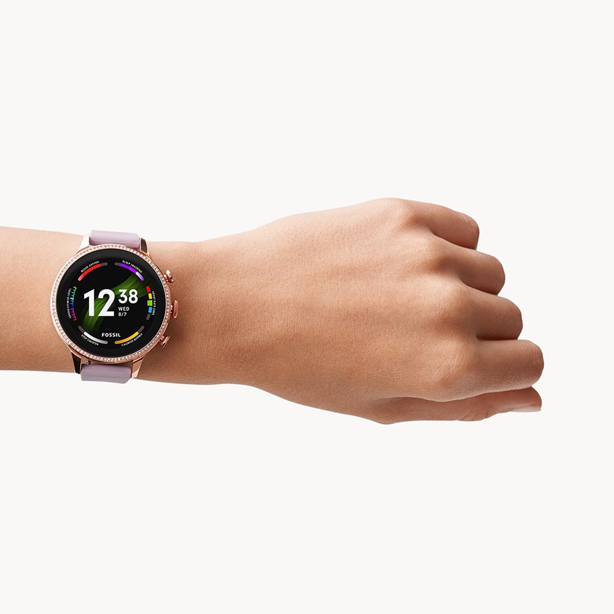 Montre femme Fossil Gen 6 connectéeBracelet silicone parme