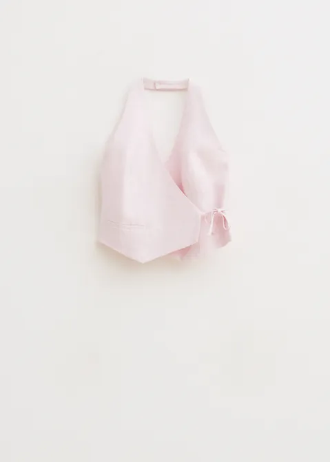 Halter top met strikje roze (ROS.L)