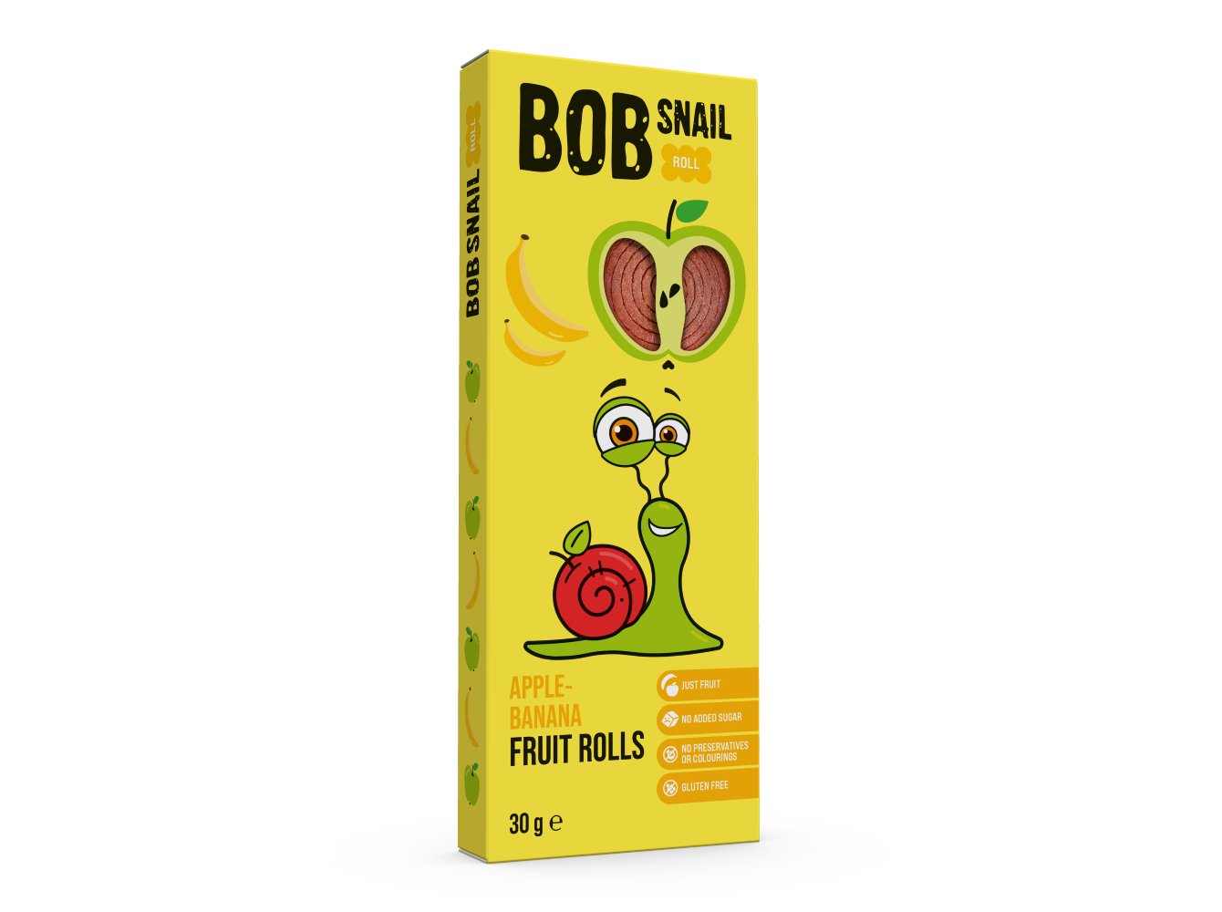 ROLINHOS DE FRUTA BOB SNAIL MAÇÃ E BANANA 30 G