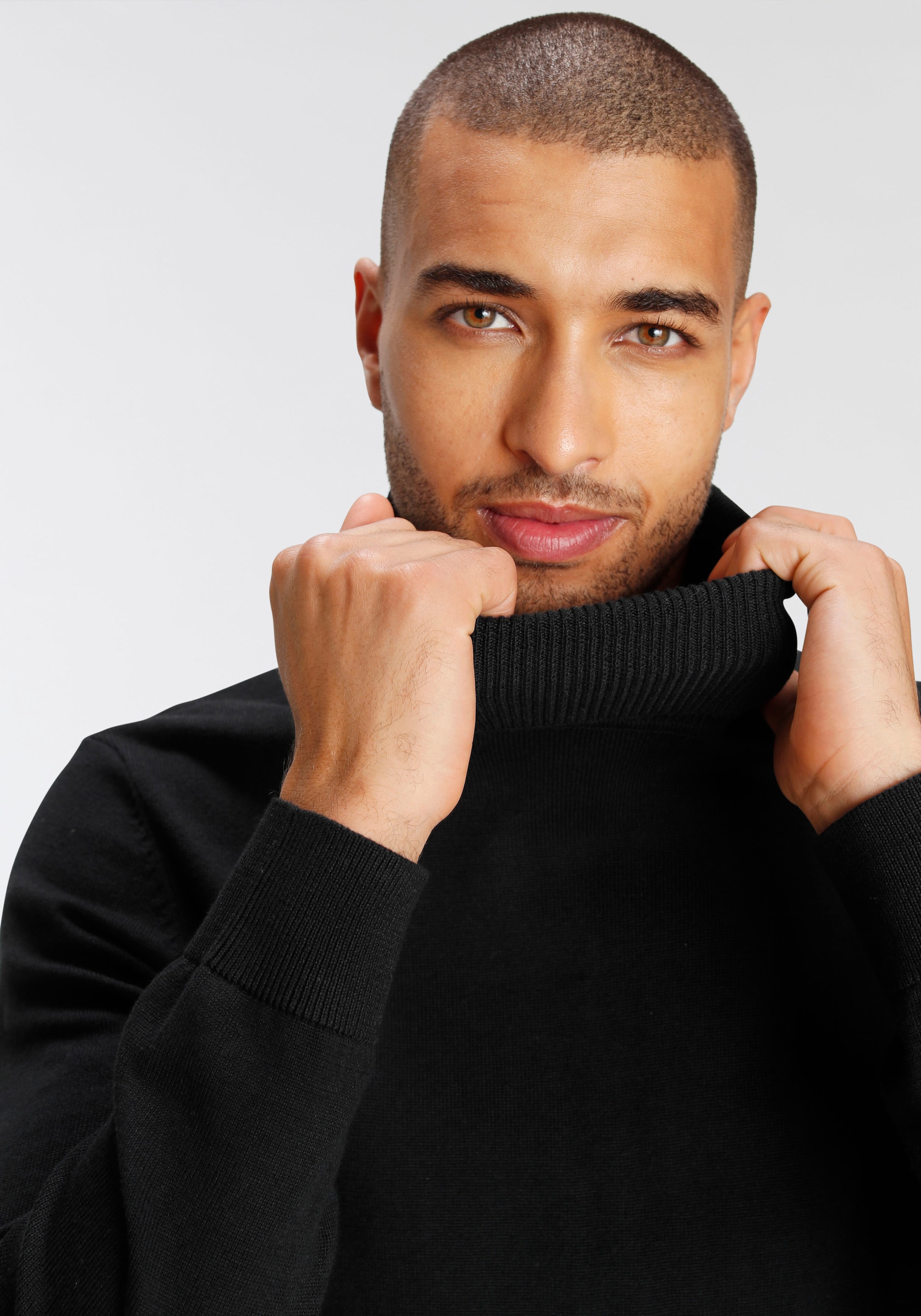 AJC Rollkragenpullover , mit Rollkragen aus Rippstrick