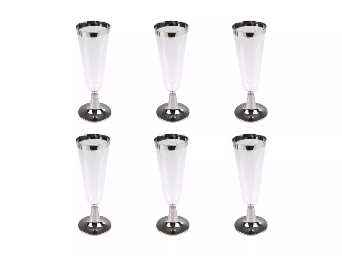 Lot de 6 Flûtes à Champagne Réutilisable 