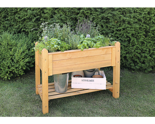 Verhoogd tuinbed op palen, 114 x 60 x 84,5 cm, honingbruin