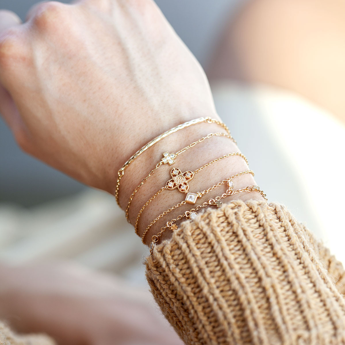 Bracelet plaqué or zirconia 19 cm