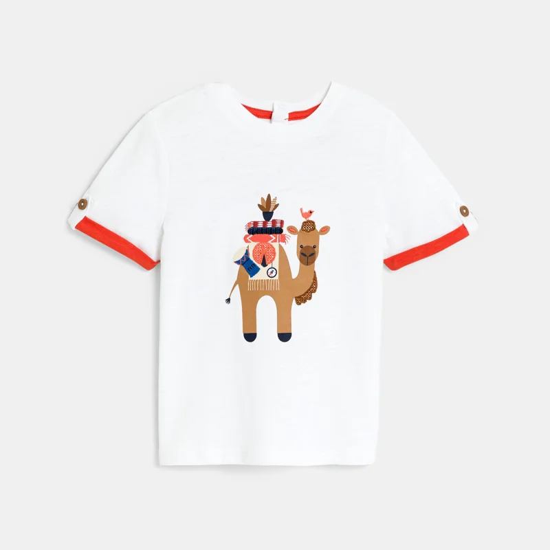 T-shirt dromadaire blanc bébé garçon Orange