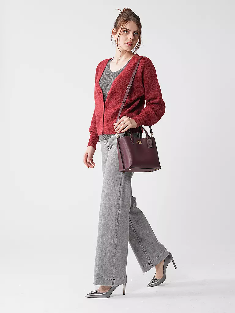 COACH Ledertasche - Mini Tote Bag WILLOW TOTE 24 dunkelrot