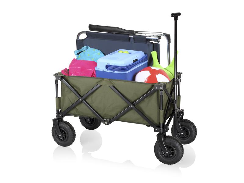 Campart Leiterwagen Faltbarer Trolley mit Luftreifen Bollerwagen mit Luftreifen