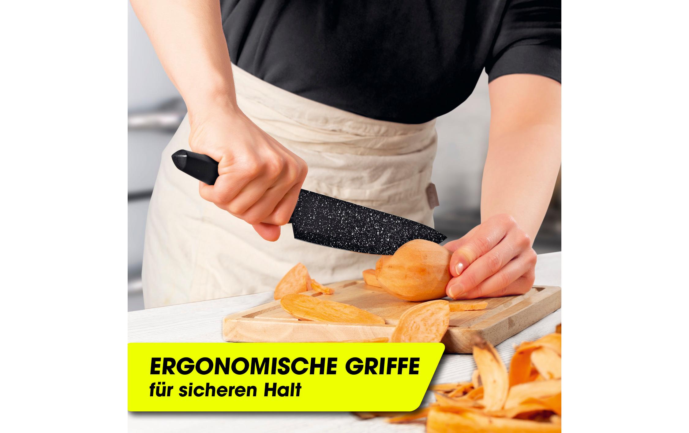 Messerset mit Sparschäler 6-teilig, SchwarzMesserset