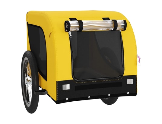 VIDAXL - Remorque de vélo pour chien jaune et noir tissu oxford et fe...