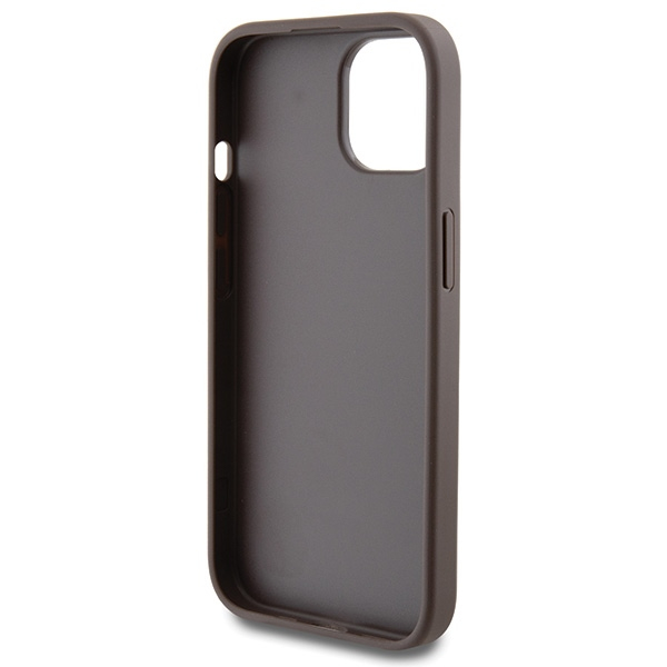 iPhone 15 Hybrid Hardcase Hülle Metal Gold Logo (GUHCP15SG4GFBR) - Braun