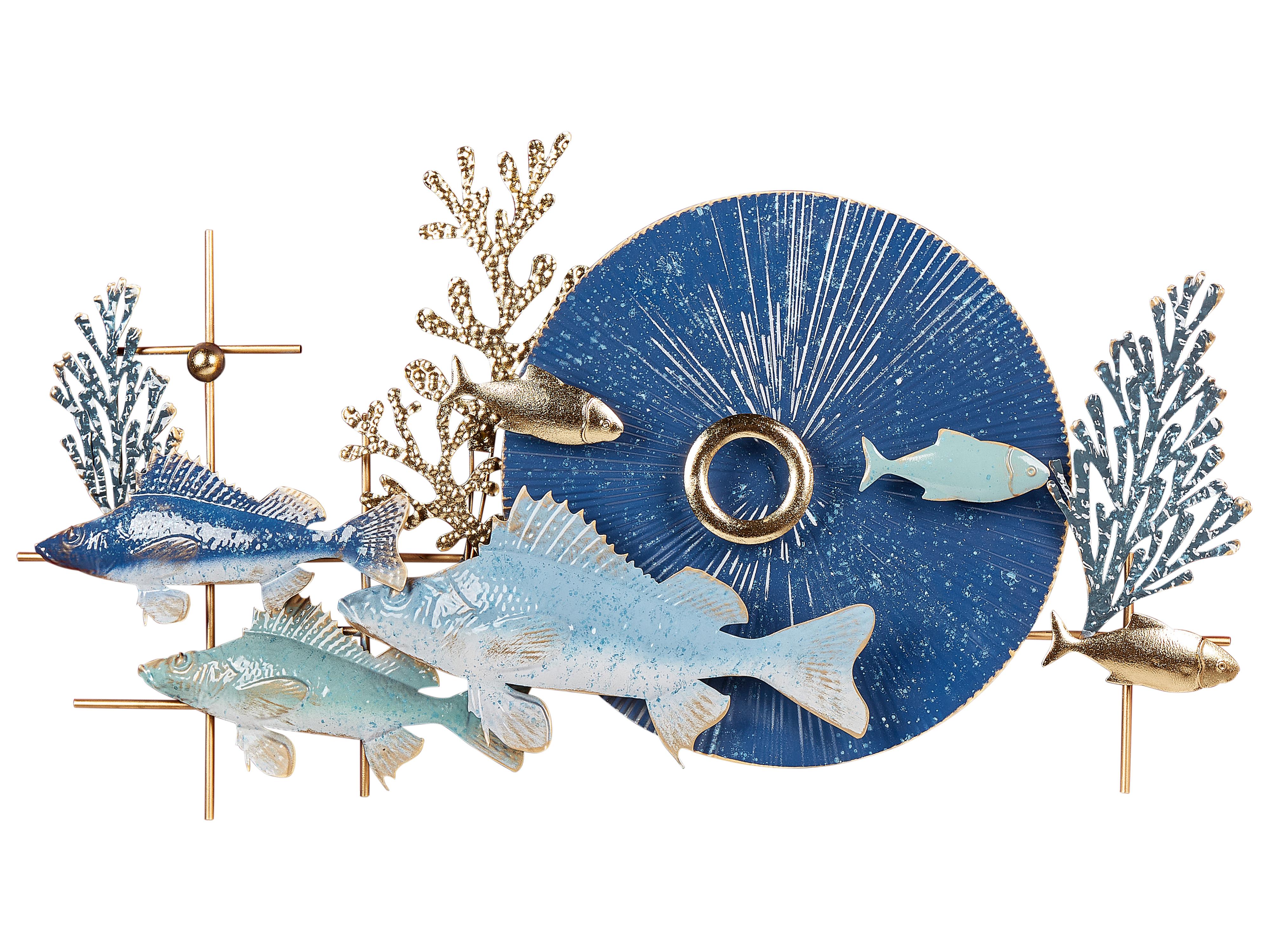 Wanddecoratie Vis BARIUM Metaal 48 cm Blauw