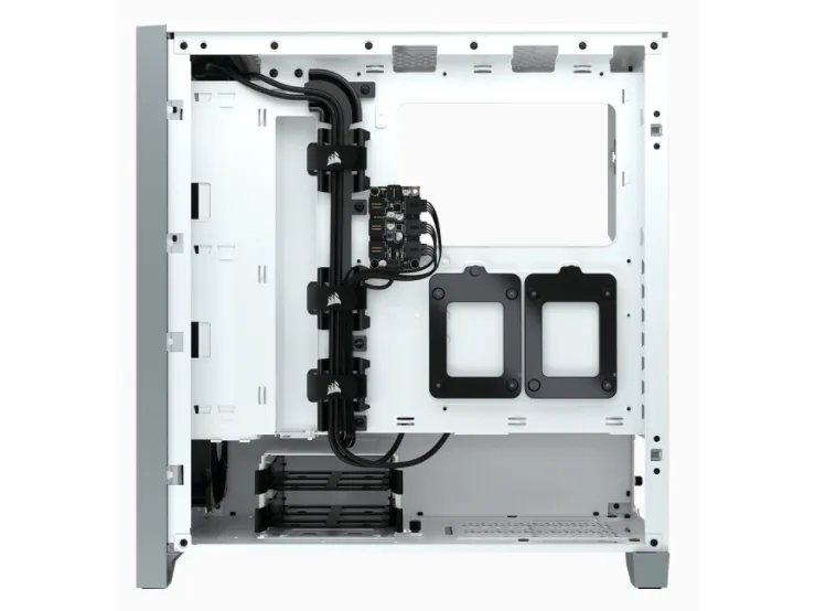 Corsair iCUE 4000X RGB – Miditower - ATX - ingen strømforsyning - Hvid - USB/Lyd