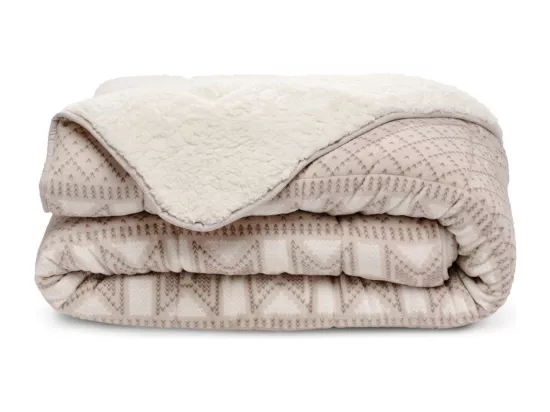 Couette imprimée sherpa polaire Chalet - Chaude 250g/m2 - 240x260cm