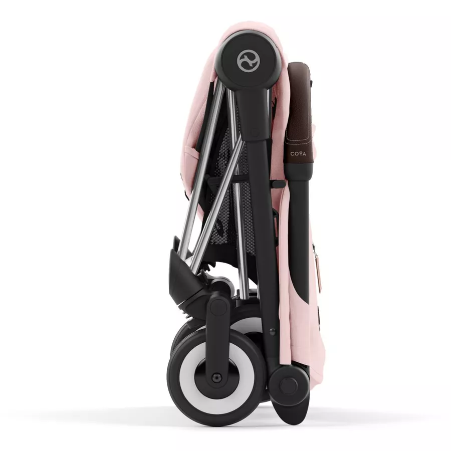 cybex PLATINUM Buggy Coya Chrome Dark Brown Peach Pink inklusive Babyschale Cloud T I-Size Plus Peach Pink und Adapter