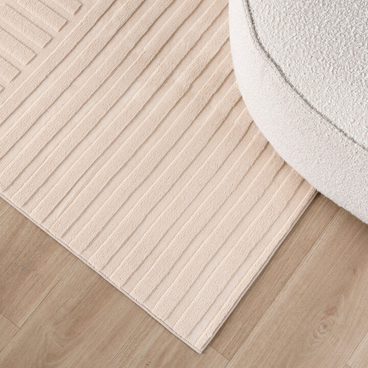 Scandinavisch vloerkleed - Charm Curves Beige