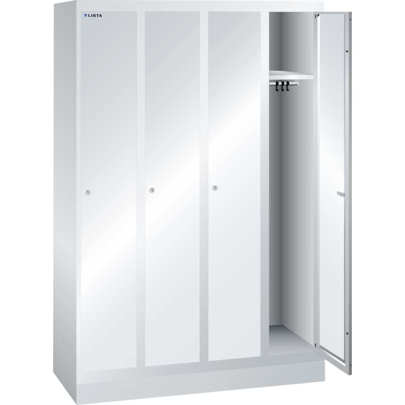 Armoire-vestiaire Lista 1 porte battante pour 1 compartiment de L 30 cm - Gris clair RAL 7035
