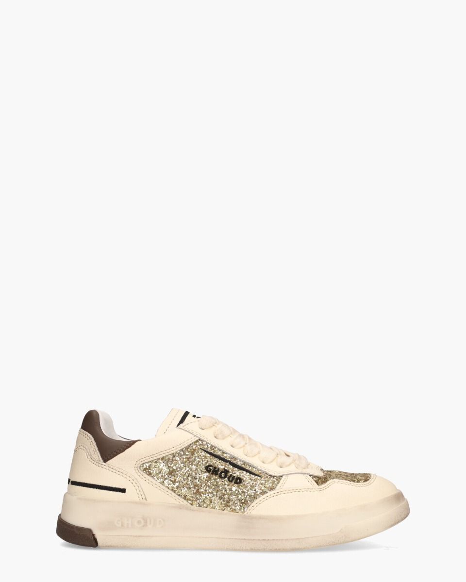 Ghoud Tweener Low Off-White/Goud Damessneakers