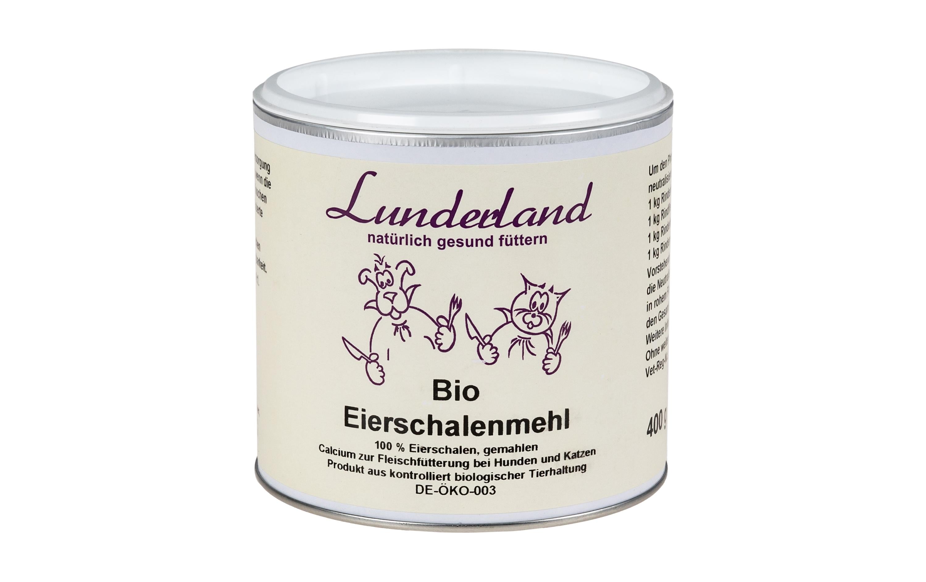 Hunde-Nahrungsergänzung Bio-Eierschalenmehl, 400 gErgänzungsfuttermittel für Hunde und Katzen