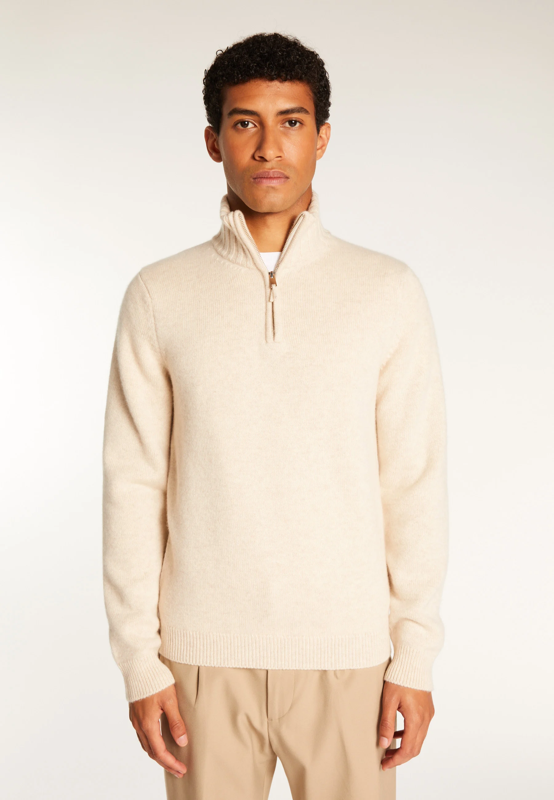 EMILIANO DUO - Pull camionneur en cachemire 6 fils | Beige
