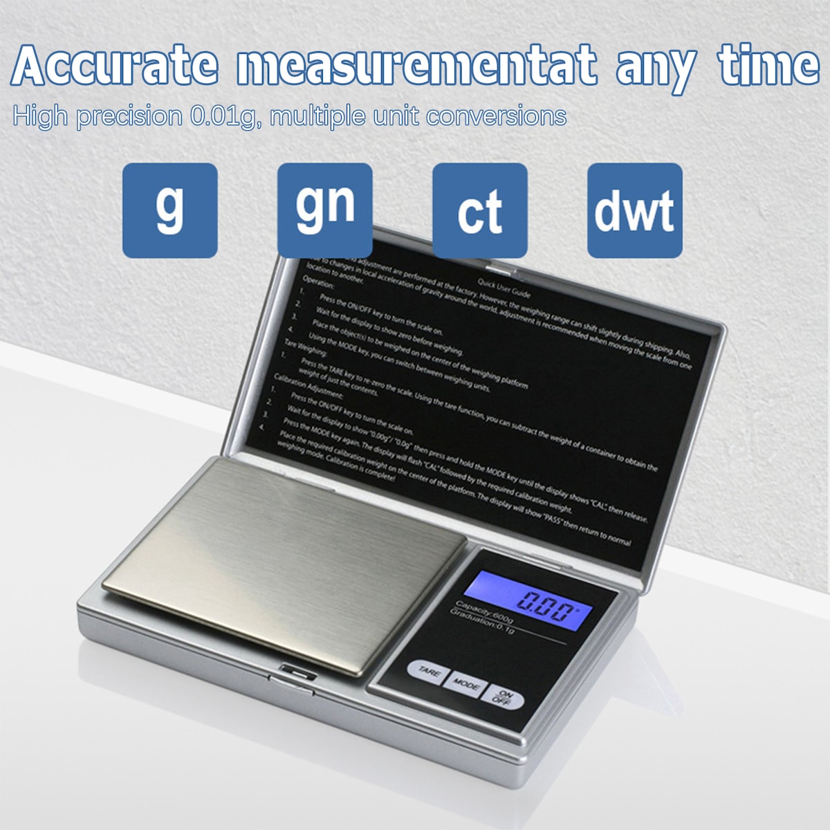 Digital vekt for smykker / gull / kaffe 0,01 g - 200 g