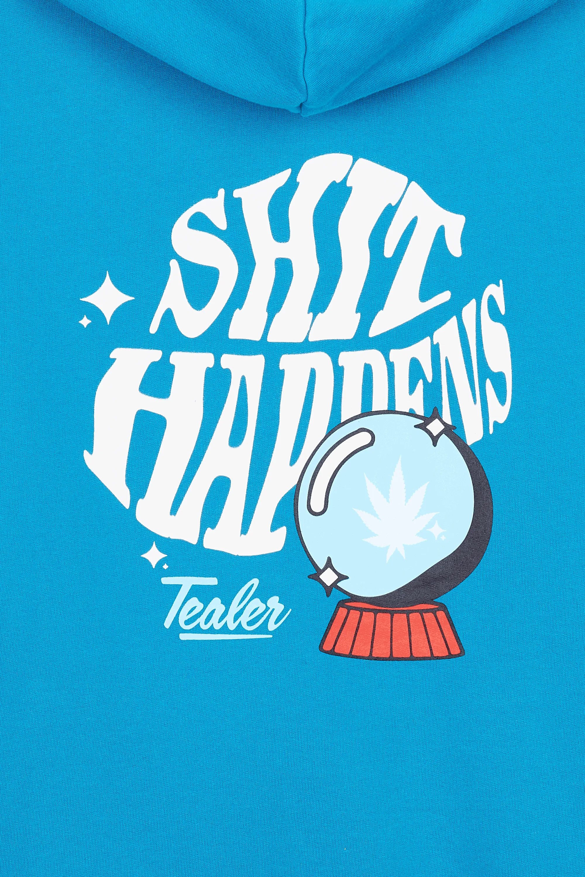 TEALER Hoodie HD SHIT HAPPENS Bleu