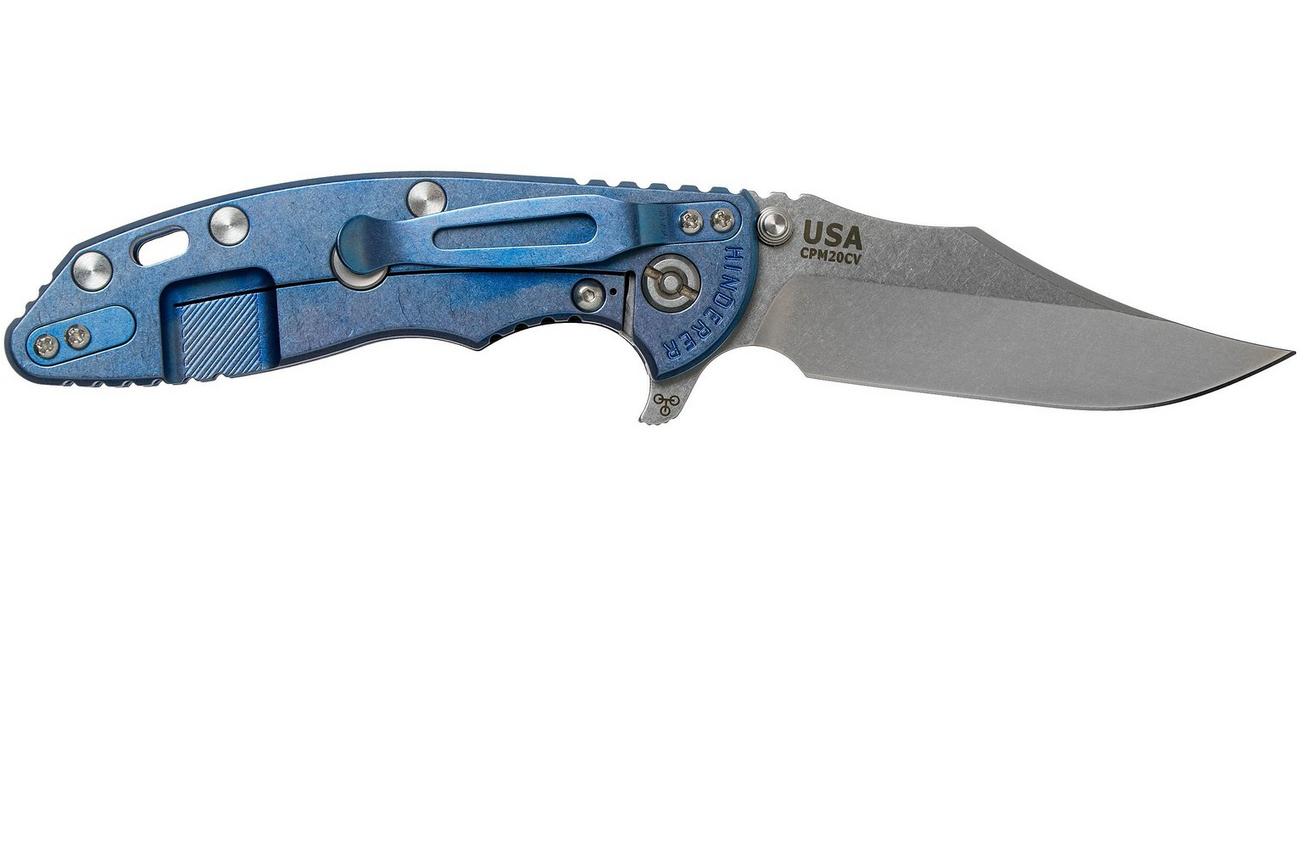 Rick Hinderer XM-18 3.5 Bowie 20CV Stonewash Blue, Black G10 zakmes