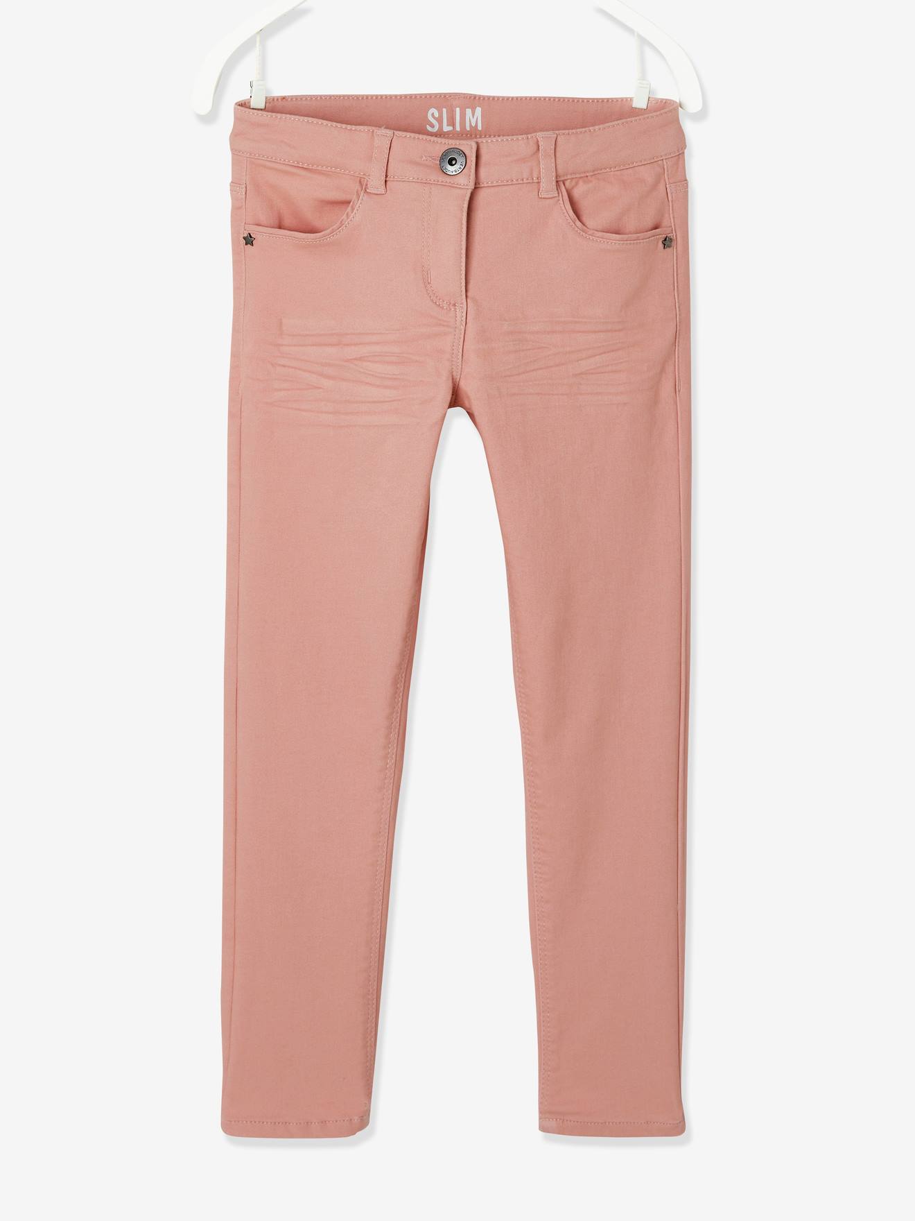 Calça feminina slim fit Morphologik, para quadris largos, tamanho STANDARD, cor azul-escura lisa.