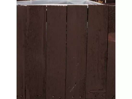 Panier carré en bois marron 18.5x10.5x10h