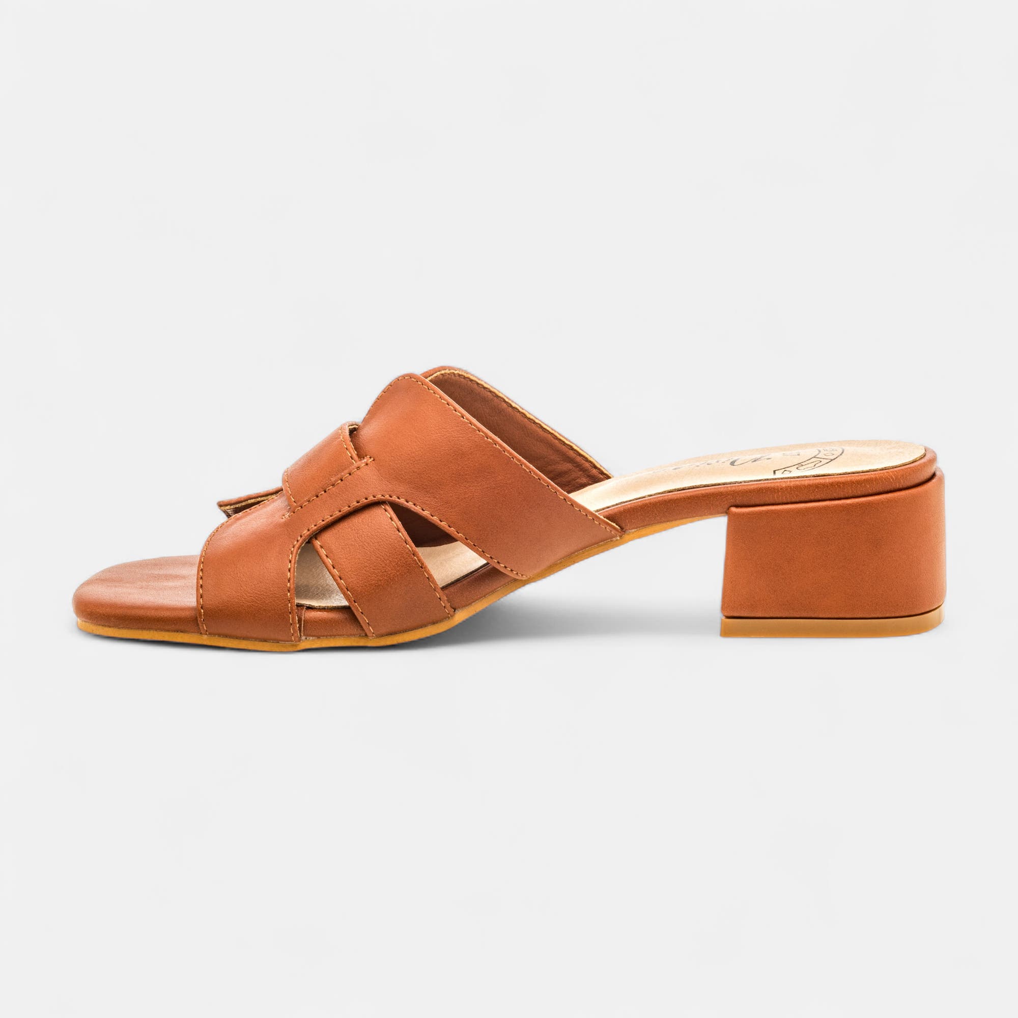 Mules à talon Femme cognac