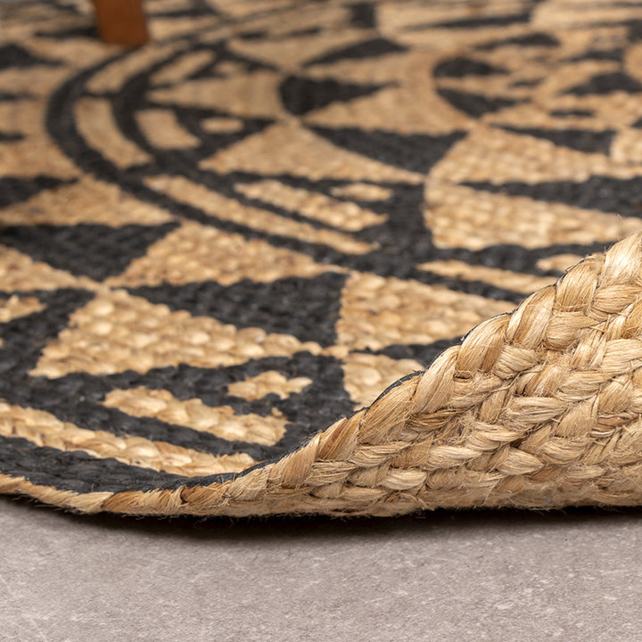 Rond jute vloerkleed - Henna Maya Naturel | 100% jute