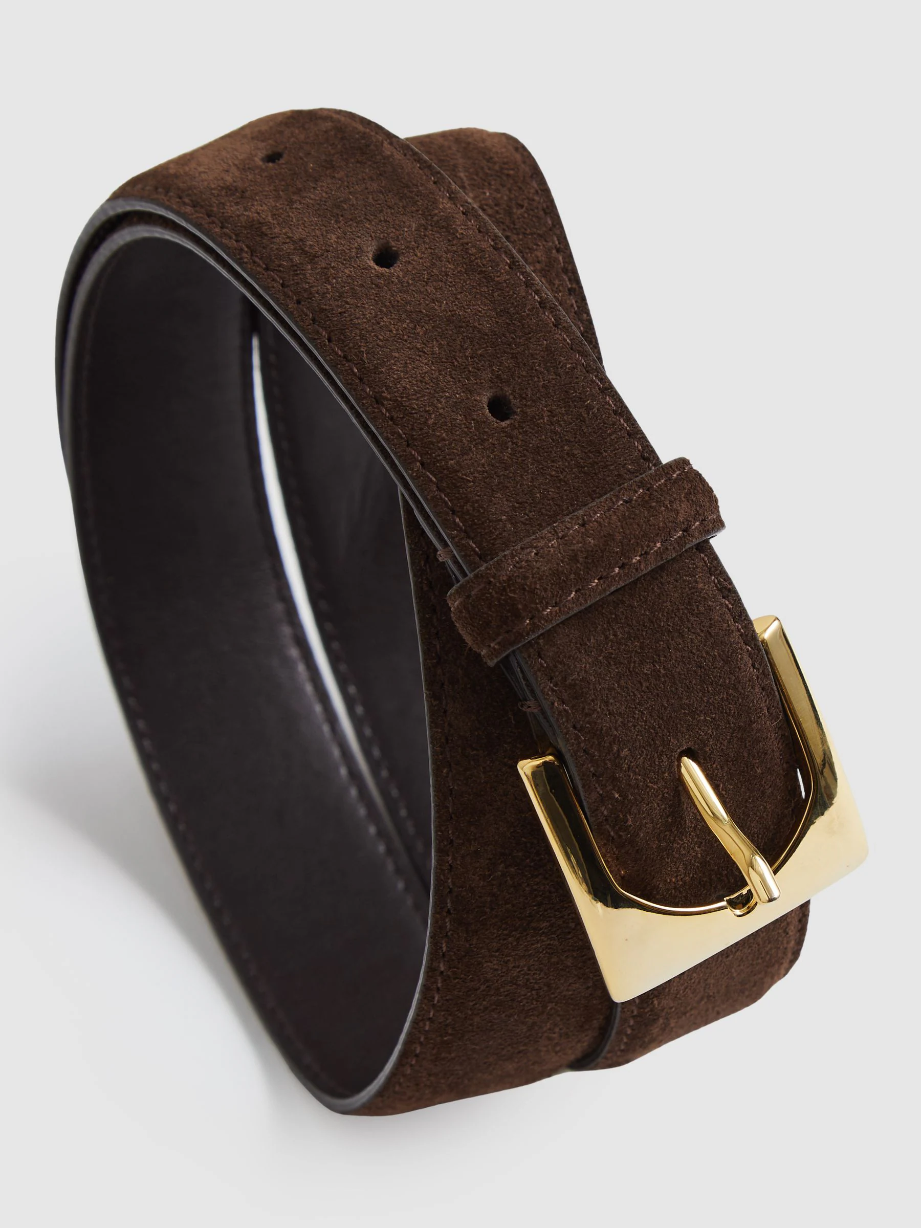 Reiss Belinda Suede Square-Buckle Belt