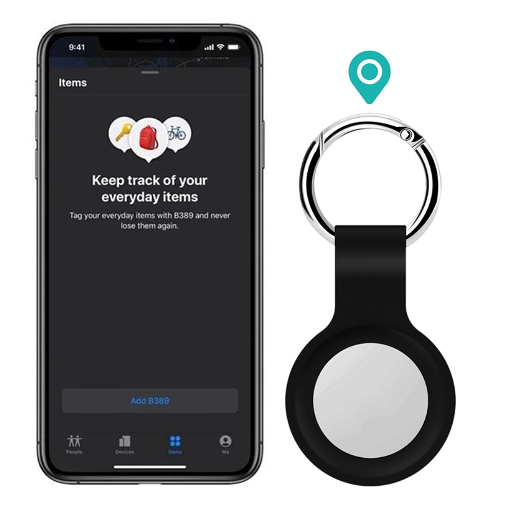 Apple AirTag Anhänger Silikon Case Hülle Schlüsselanhänger mit Schlüsselring - Weiss