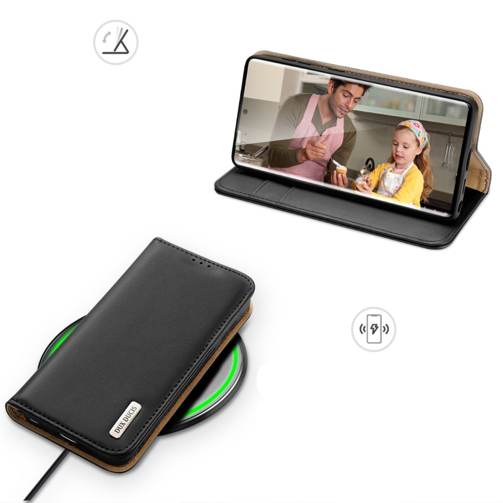 Samsung Galaxy S23 Ultra 5G Flip Wallet Cover Echtleder Tasche (RFID Schutz) - Schwarz
