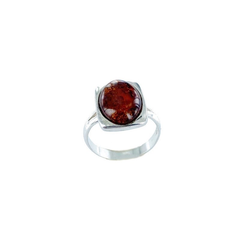 Bague argent 925 Ambre veritable de la mer Baltique