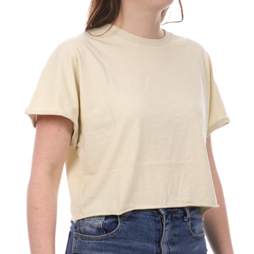 JDY T-Shirt Crop Jaune JDY Femme Agnes