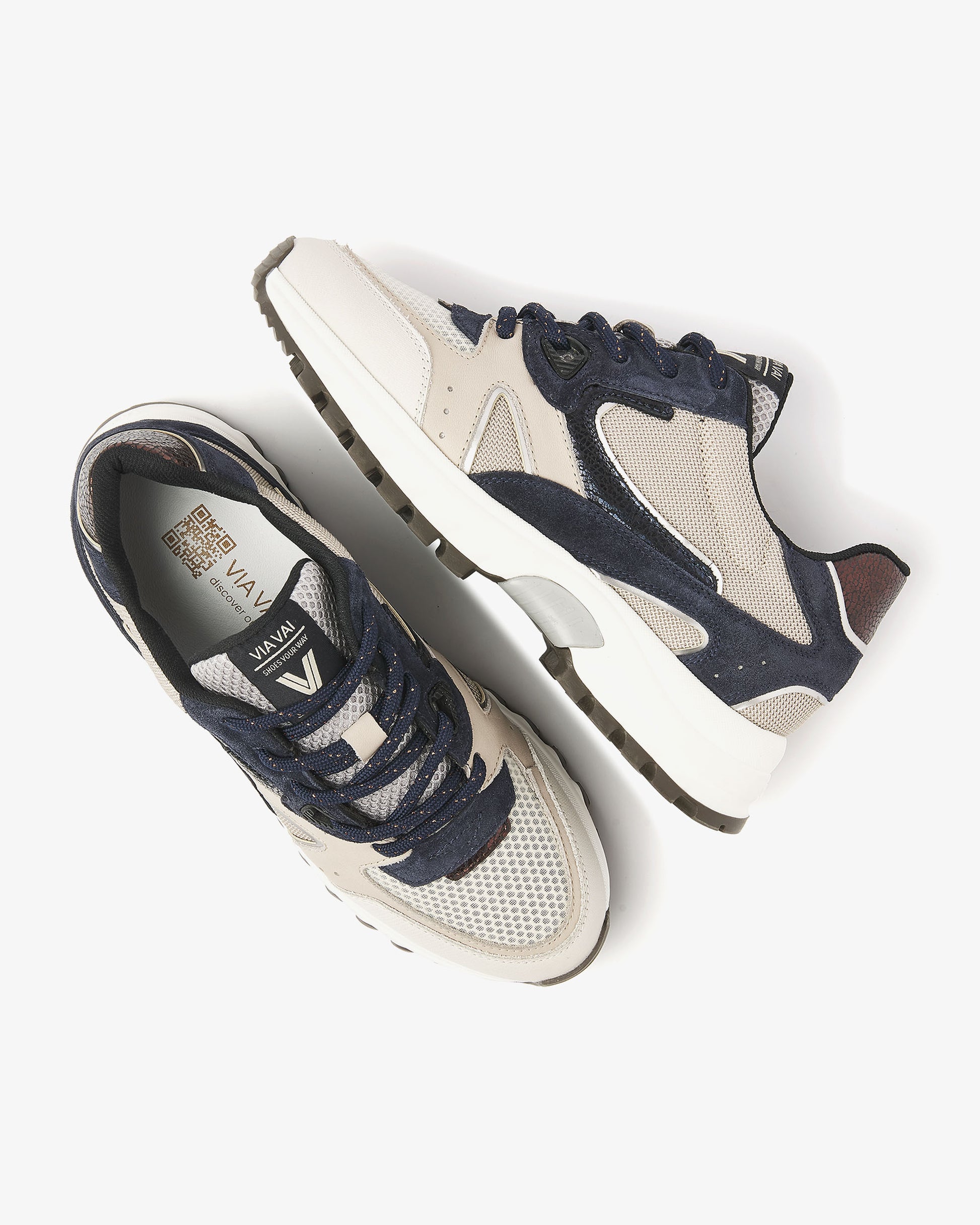 VIA VAI beige dames sneakers Danae Vicky