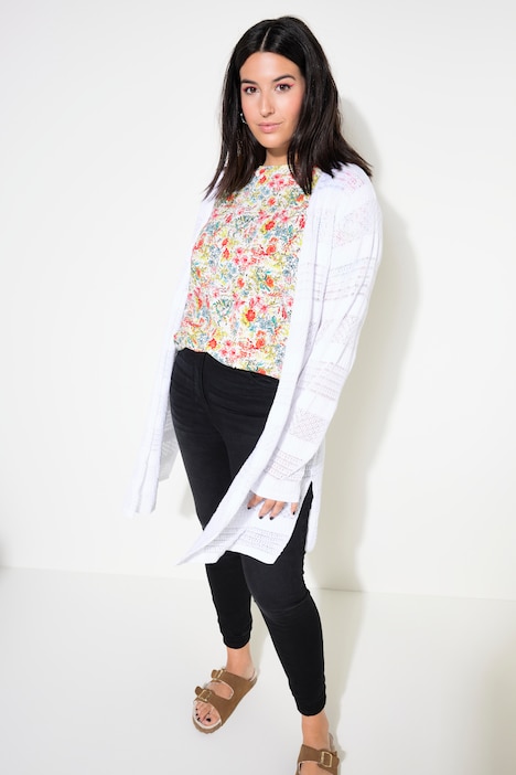 Strickjacke, Kimono-Style, Langarm