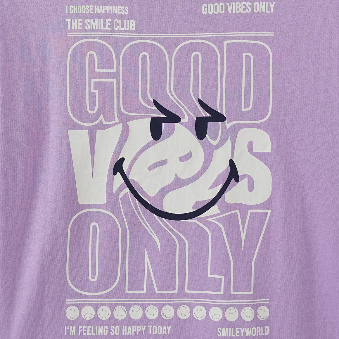 Beatwear SmileyWorld T-Shirt mit Rücken-Print helllila