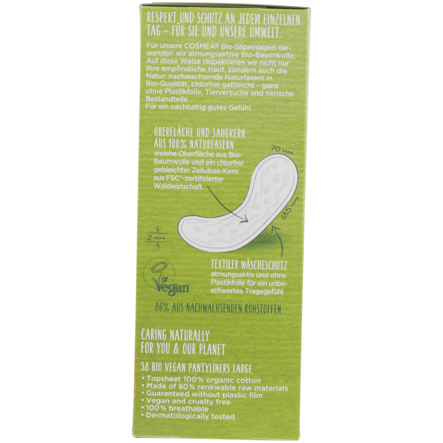 COSMEA Bio Slipeinlagen Lang XXL 38 Stück