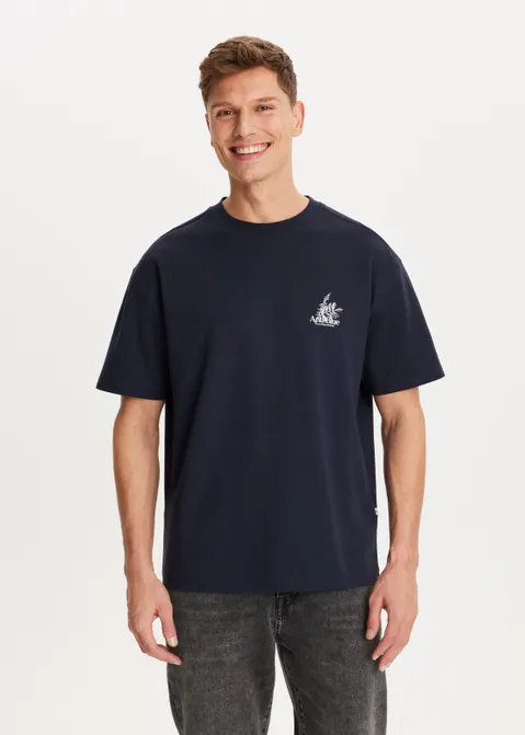 T-shirt met print support blauw (BLW.D)