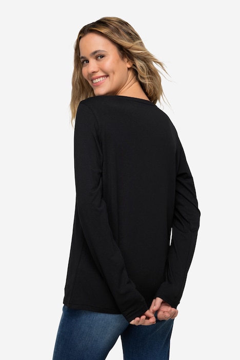 T-Shirt, V-Ausschnitt, 3/4-Ärmel, OEKO-TEX