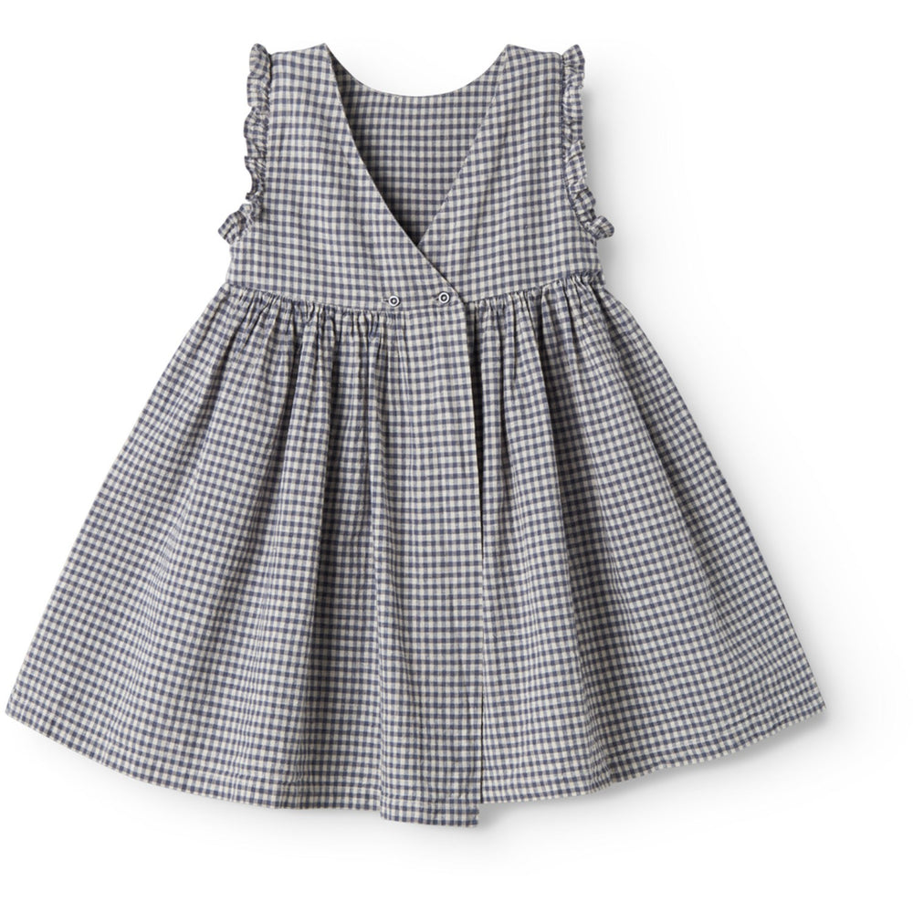Køb MarMar Cotton Linen Marine Check Darame Kjole