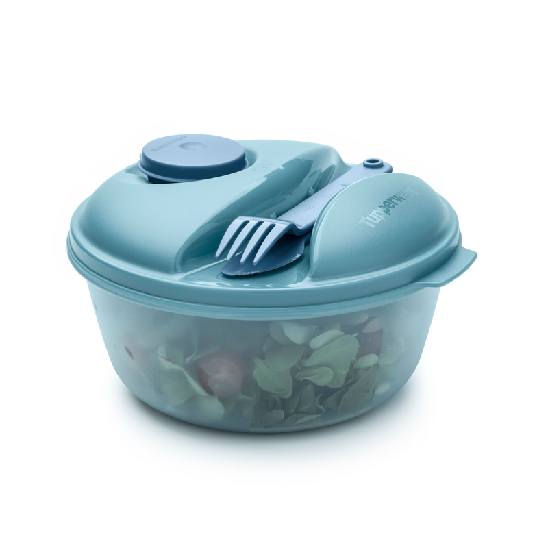 Salat to go Salat, Besteck, Dressing: Lunchbox zum separaten Transportieren