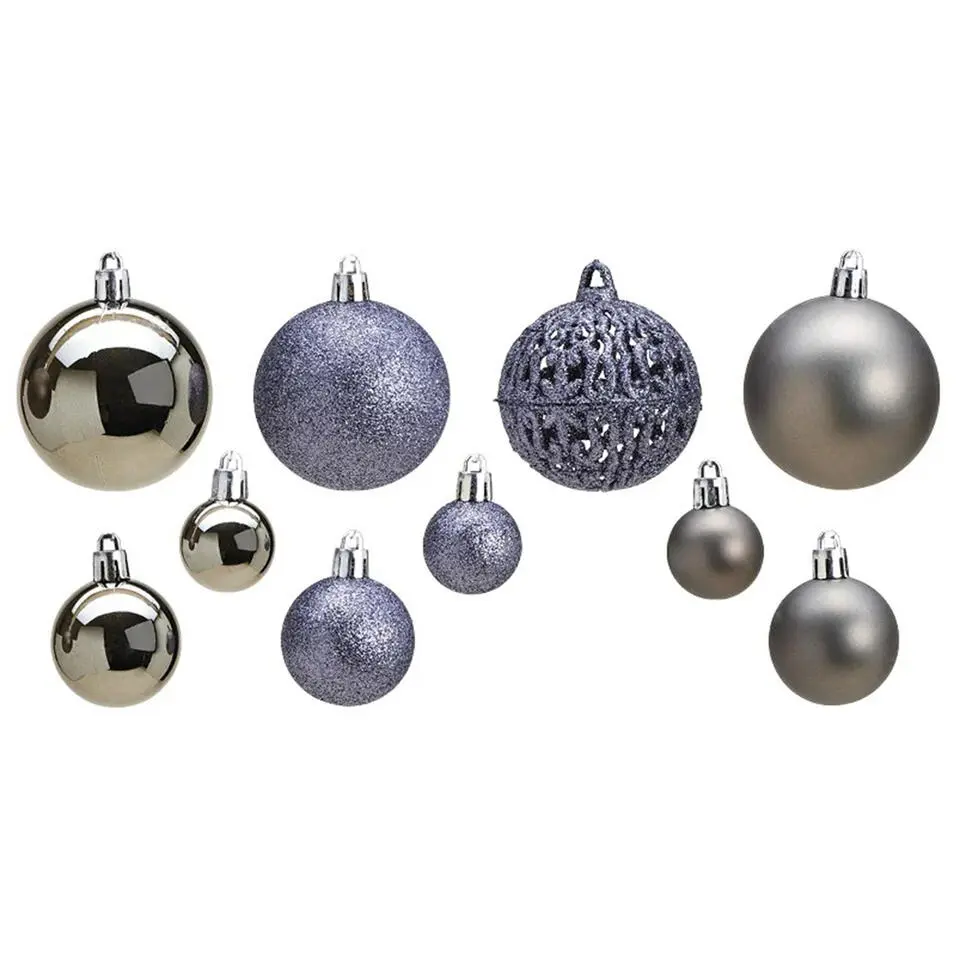 Kerstballen - 100-delig - grijs - kunststof